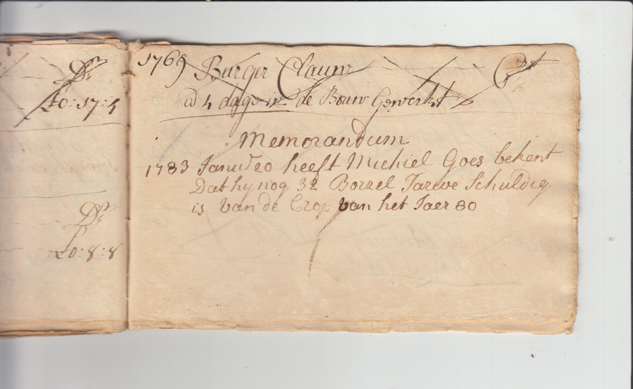 BH105 Pg 31, 1759-1771 & 1783 - Farm Sales Account Book - Pages 31-44